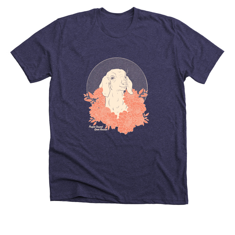 PSGR Floral Baby Goat, a Heather Lapis Premium Unisex Tee