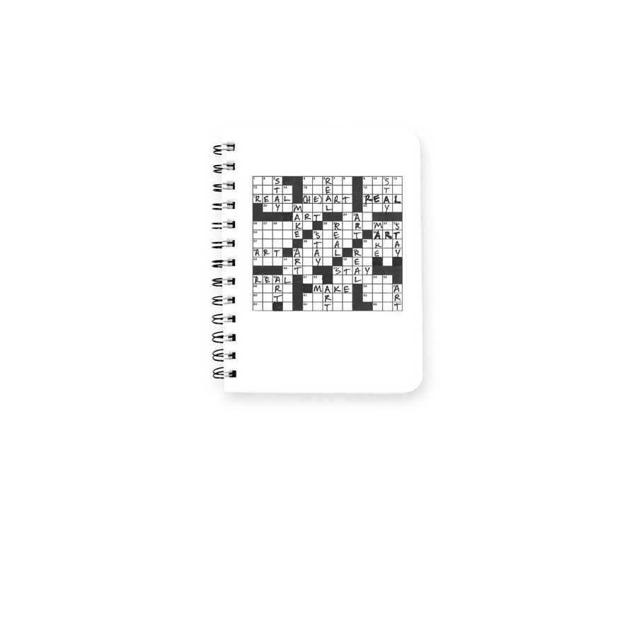 Stay Real Make Art crossword notebook, a White Spiral Notebook