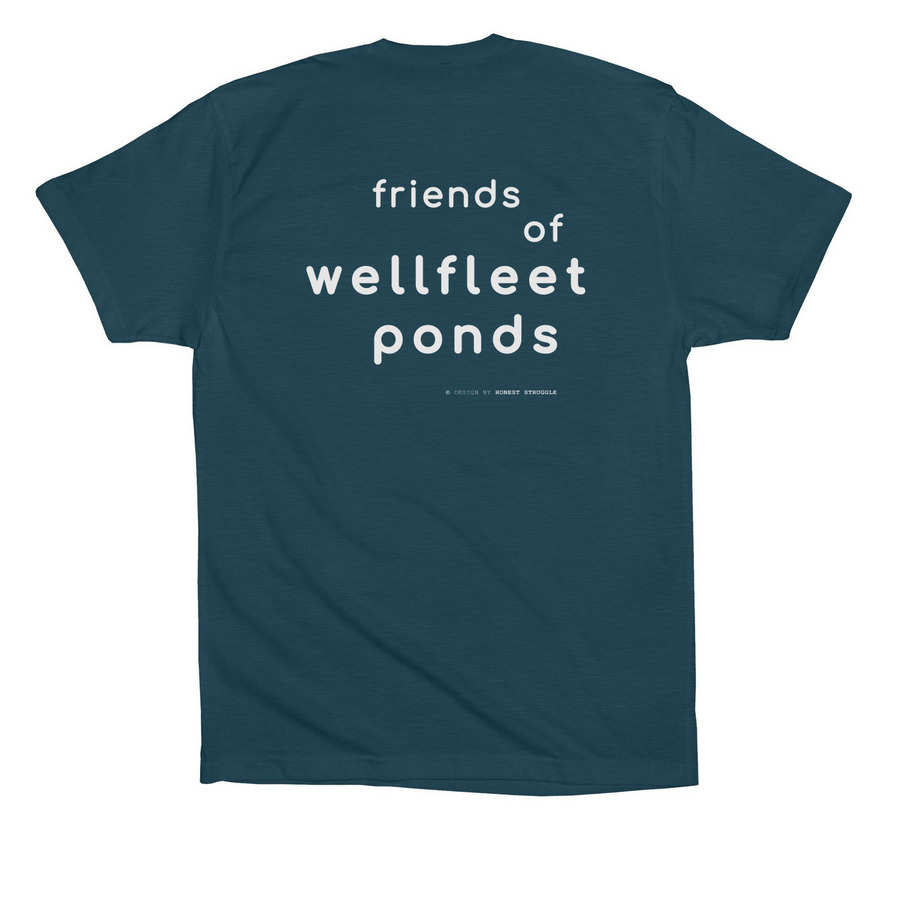 ponds ponds ponds bw T-SHIRTS, a Deep Teal Premium Cotton Tee (back-view)