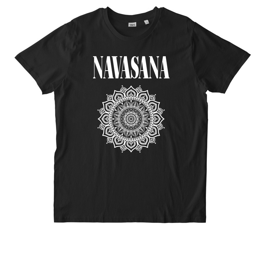 Navasana Mandala Alternative Tee, a Black Stanley/Stella Unisex Rocker Tee