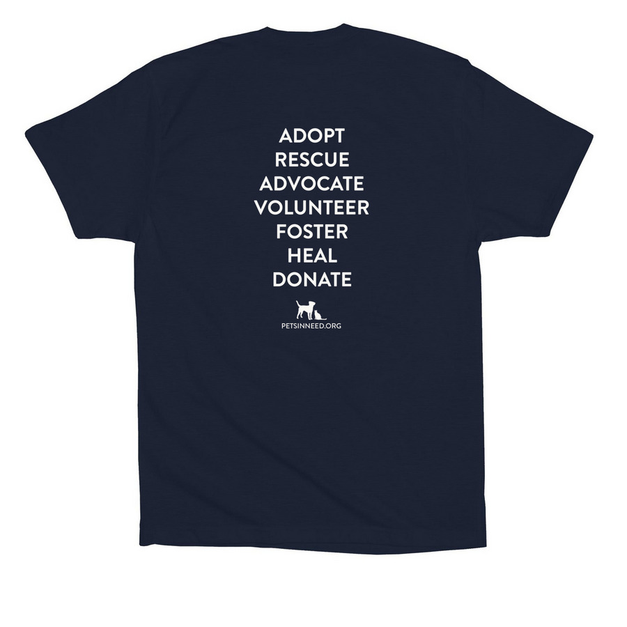 Pets In Need ? General ? Core Collection, a Navy Premium Cotton Tee (back-view)