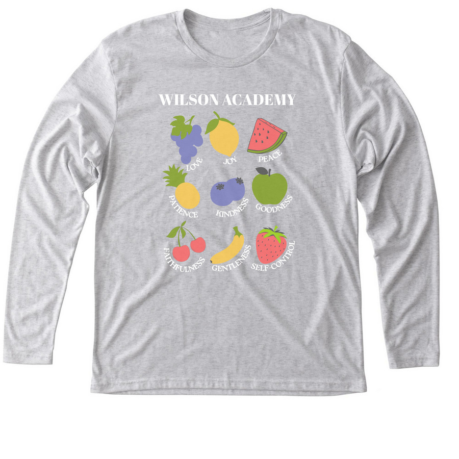 Fruit of the Spirit, a Heather White Triblend Long Sleeve Tee