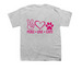Peace, Love, Cats, a Sport Grey Youth Unisex Tee (back-view)
