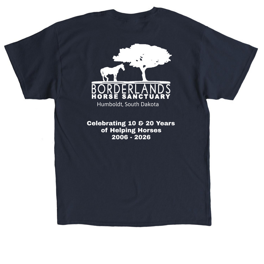 Borderlands Anniversary T-shirts, a Navy Classic Unisex Tee (back-view)