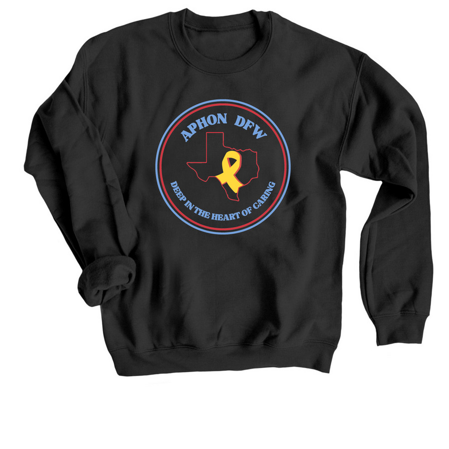 APHON DFW Apparel, a Black Crewneck Sweatshirt