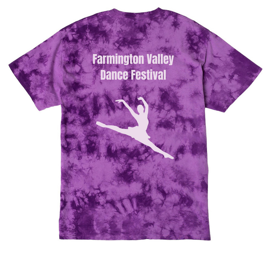 Farmington Valley Dance Festival, a Purple Crystal Tie Dye Tee (back-view)