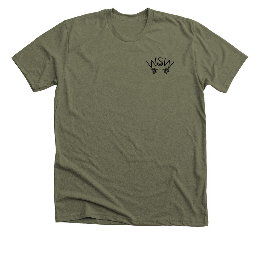Disrespect the Impossible, a Heather Olive Premium Unisex Tee