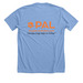 Making Humans more Human, a Heather Carolina Blue Premium Unisex Tee (back-view)