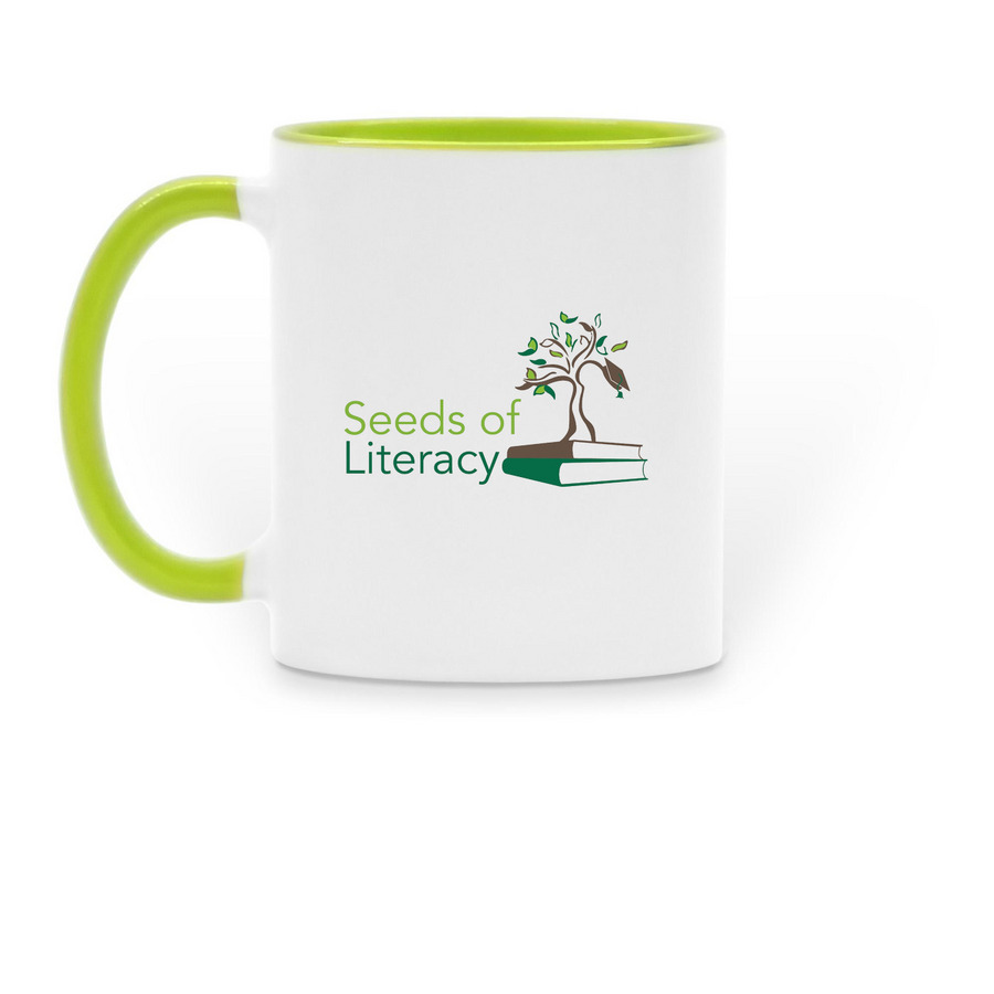 Seeds Two-Tone Mug, a Green Two-Tone Ceramic Mug (back-view)