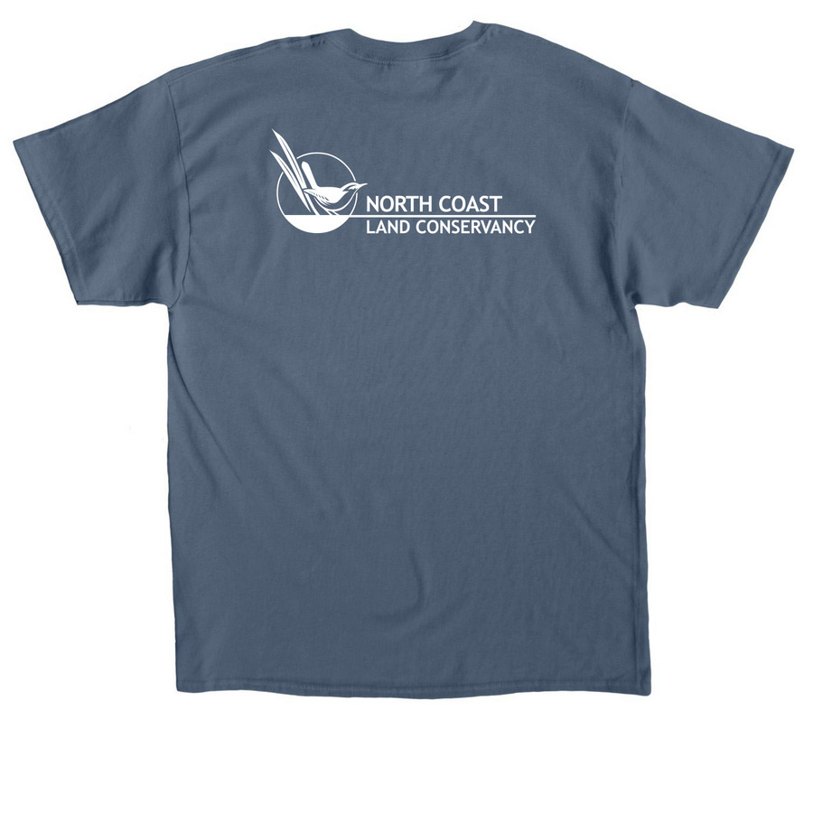 Classic Wren Tee, White Logo, a Indigo Blue Classic Unisex Tee (back-view)
