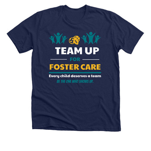 Every child deserves a team. Team up with us, a Solid Navy Blend Premium Unisex Tee