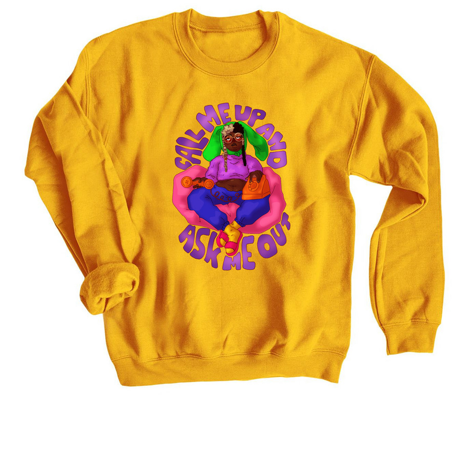 Puppy Love, a Gold Crewneck Sweatshirt