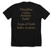 Discipline, Grace, Artistry, Faith, a Solid Black Blend Premium Unisex Tee (back-view)