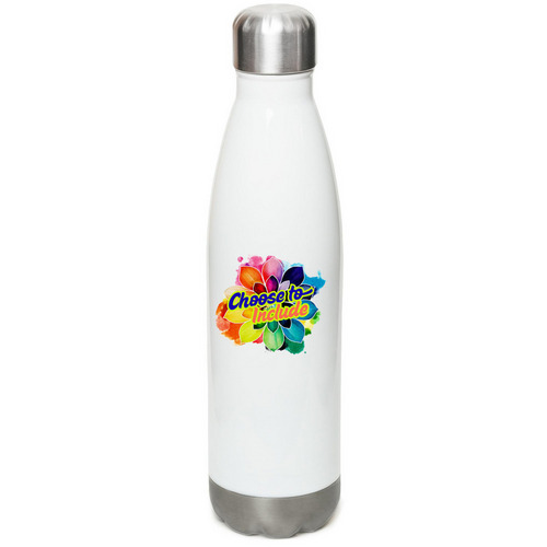 Choose to Include, a White Stainless Steel Water Bottle