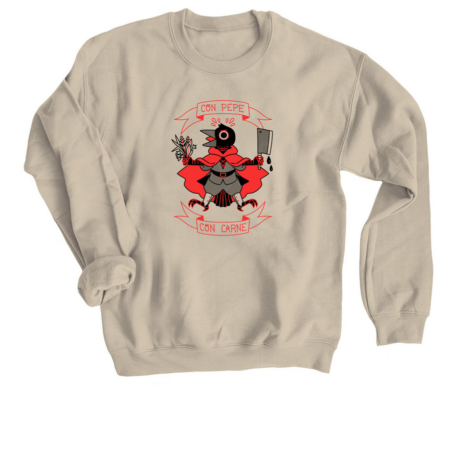 Con Pepe/Con Carne, a Sand Crewneck Sweatshirt