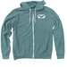 Humpback Happiness III, a Heather Deep Teal Zip Up Hoodie