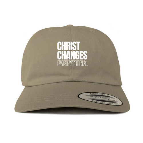 Christ Changes Everything Hat, a Khaki Printed Classic Baseball Cap