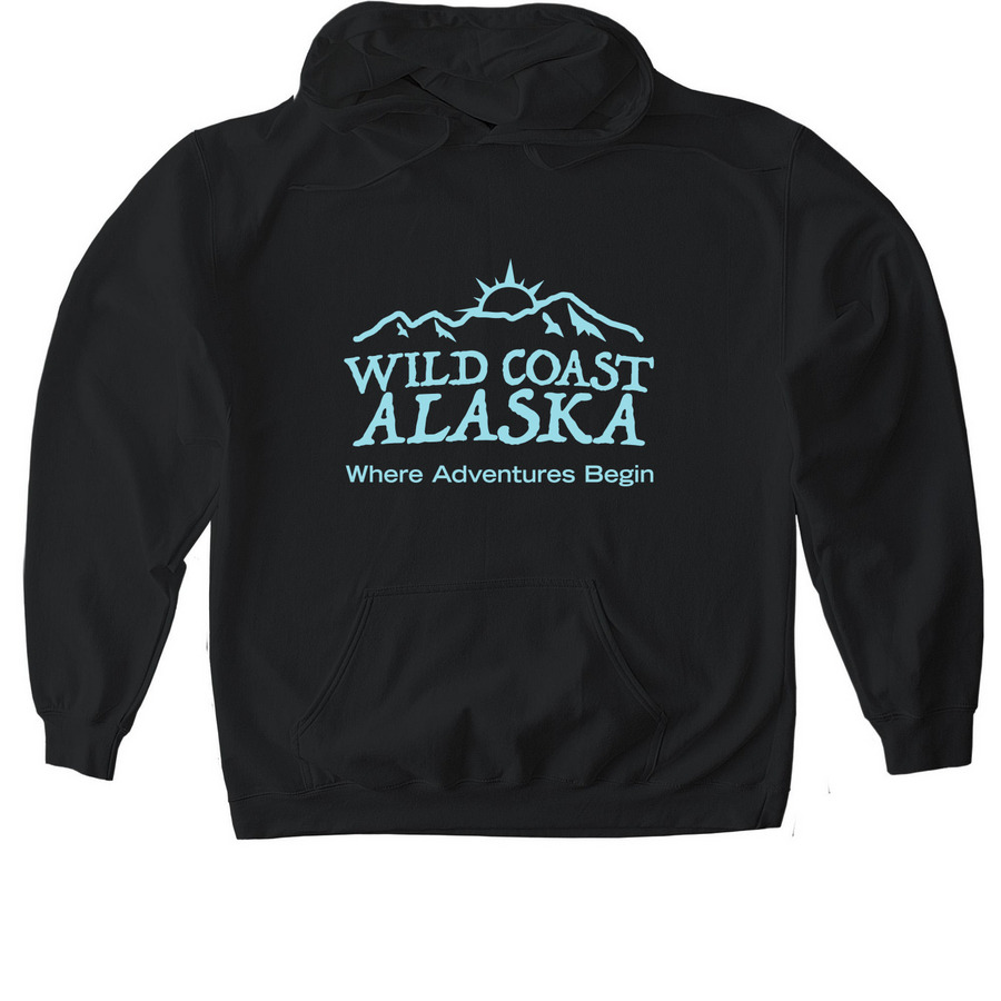 Wild Coast Alaska Aqua Series, a Black Gildan Softstyle Pullover Hoodie