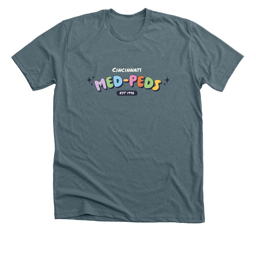 Med-Peds Sparkle, a Heather Slate Premium Unisex Tee