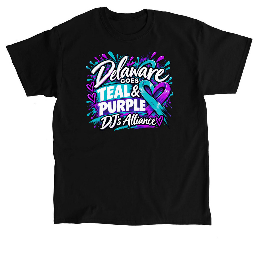 Delaware Goes Teal And Purple 2, a Black Classic Unisex Tee