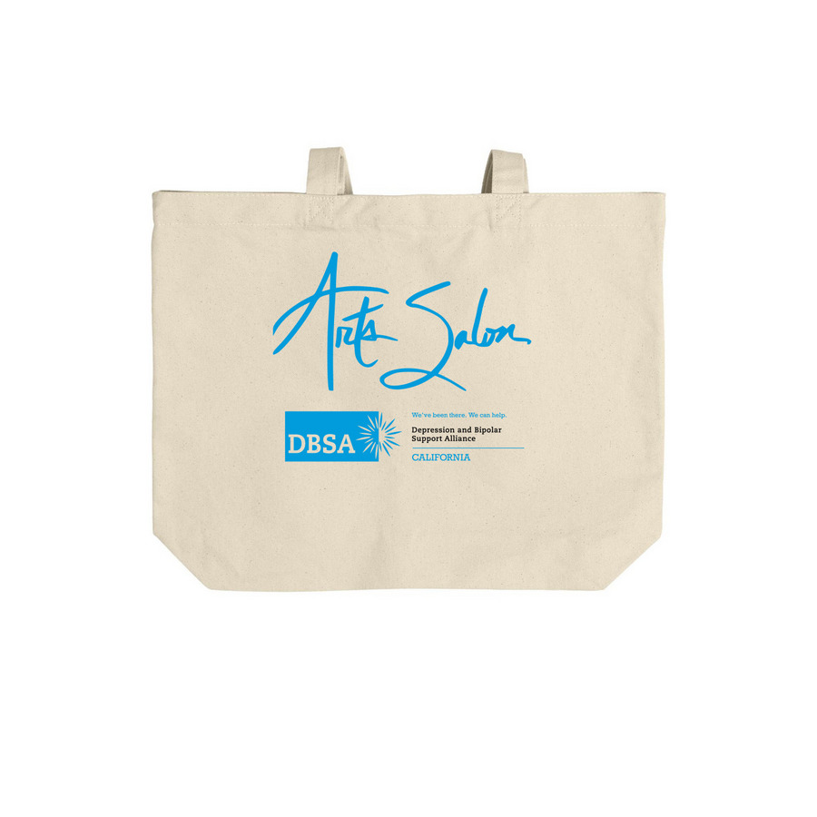 Affirmations&nbsp;by&nbsp;Zubeda Khan, a Natural Cotton Canvas Tote Bag (back-view)