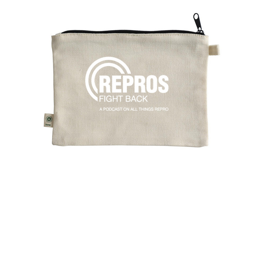 Fund Abortion, Fight Evil Pouch, a Natural 9"x7" Hemp Blend Pouch (back-view)