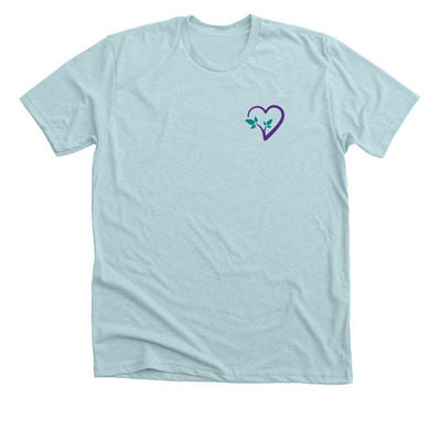 Love CdLS, a Heather Ice Blue Premium Unisex Tee