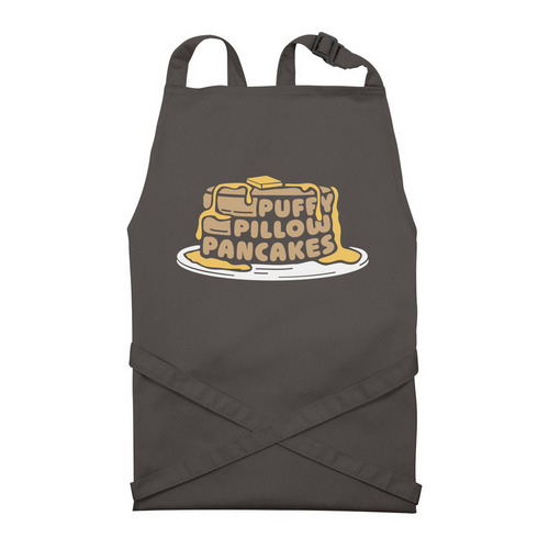 Puffy Pillow Pancakes Apron, a Dark Grey Recycled Bib Apron