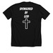 Sponsored by God, a Solid Black Blend Premium Unisex Tee (back-view)