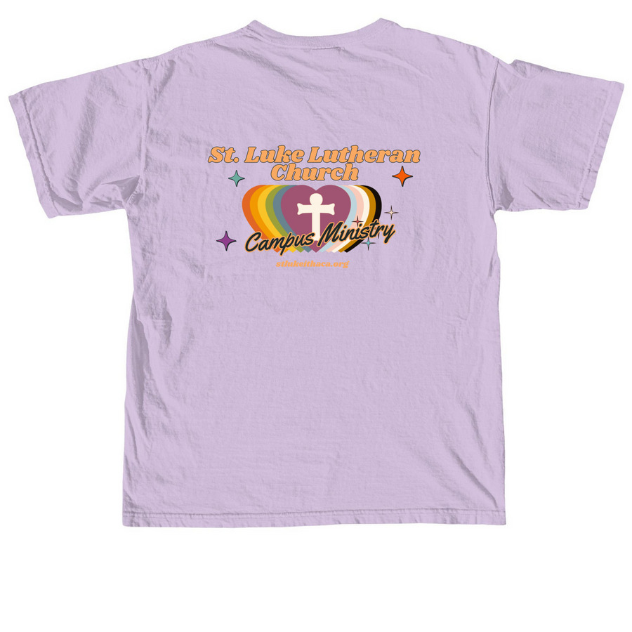 St. Luke Lutheran Church Campus Ministry, a Orchid Comfort Colors Unisex Tee (back-view)