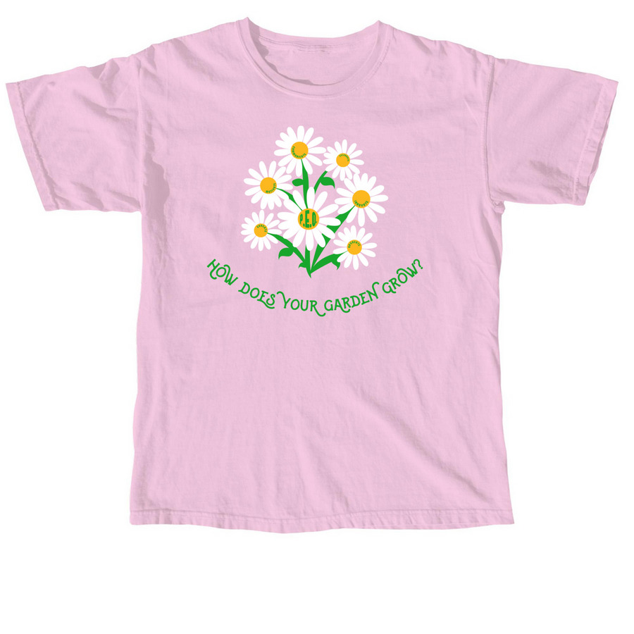 P.E.O. - HOW DOES YOUR GARDEN GROW?, a Blossom Comfort Colors Unisex Tee