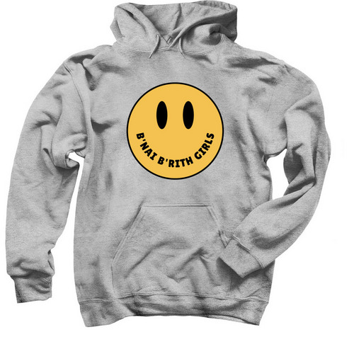 B'nai B'rith Girls smiley hoodie and crewneck, a Sport Grey Pullover Hoodie