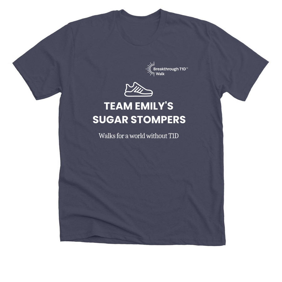 Team: Emily's Sugar Stompers, a Heather Midnight Navy Premium Unisex Tee