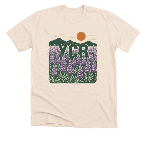 Lupines for Days, a Heather Soft Cream Premium Unisex Tee