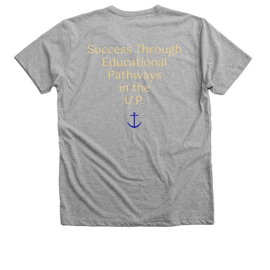 Basic Logo Front/Words + Anchor on back, a Athletic Heather Premium V-Neck Tee (back-view)