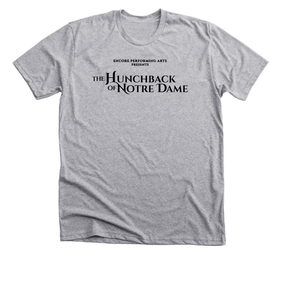 The Hunchback of Notre Dame - Black Font, a Athletic Heather Premium Unisex Tee