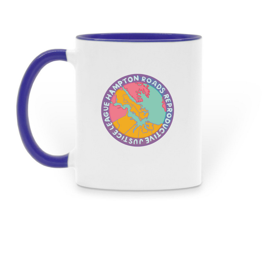 HRRJL Mug, a Dark Blue Two-Tone Ceramic Mug (back-view)