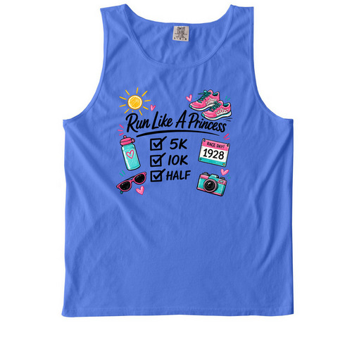 Princess Half, a Flo Blue Comfort Colors Tank Top
