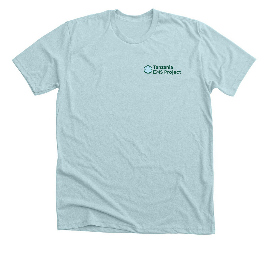 TZEMS MN+TZ Tee - Light, a Heather Ice Blue Premium Unisex Tee
