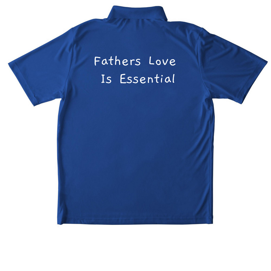 Fathers love&nbsp;, a True Royal Unisex Performance Polo (back-view)