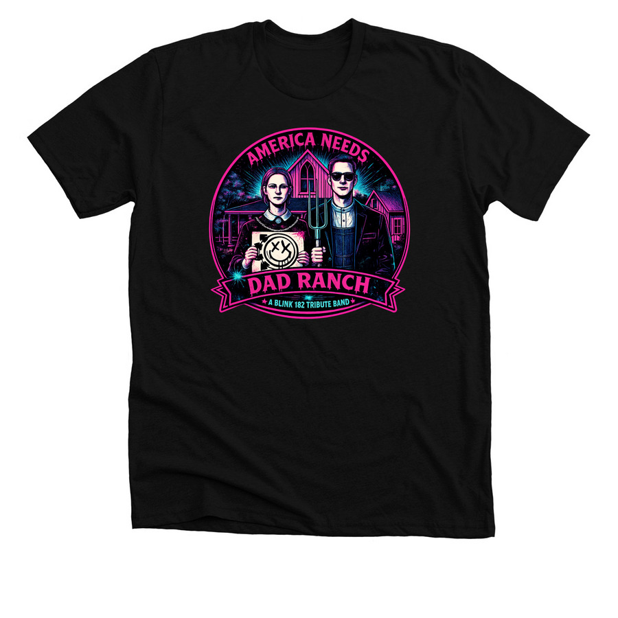 Neon Dad Ranch, a Solid Black Blend Premium Unisex Tee