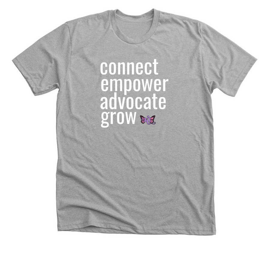 connect. empower. advocate. grow, a Athletic Heather Premium Unisex Tee