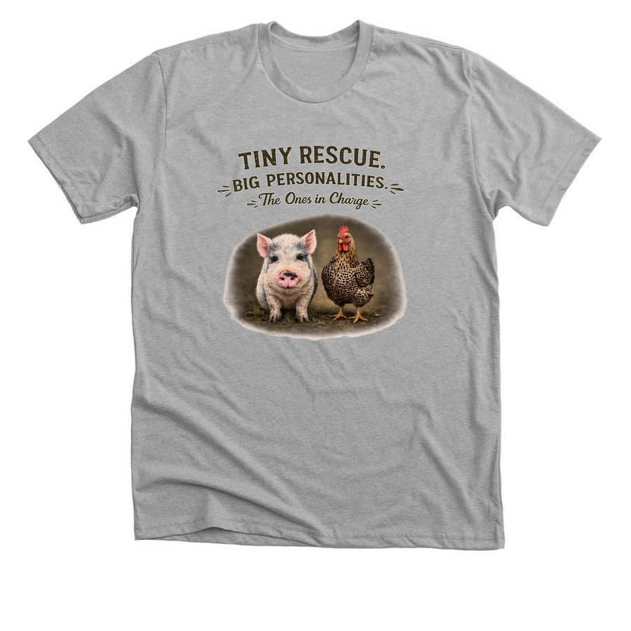 Tiny rescue. Big personalities&nbsp;, a Athletic Heather Premium Unisex Tee
