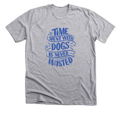 Time Spent With Dogs, a Athletic Heather Premium Unisex Tee