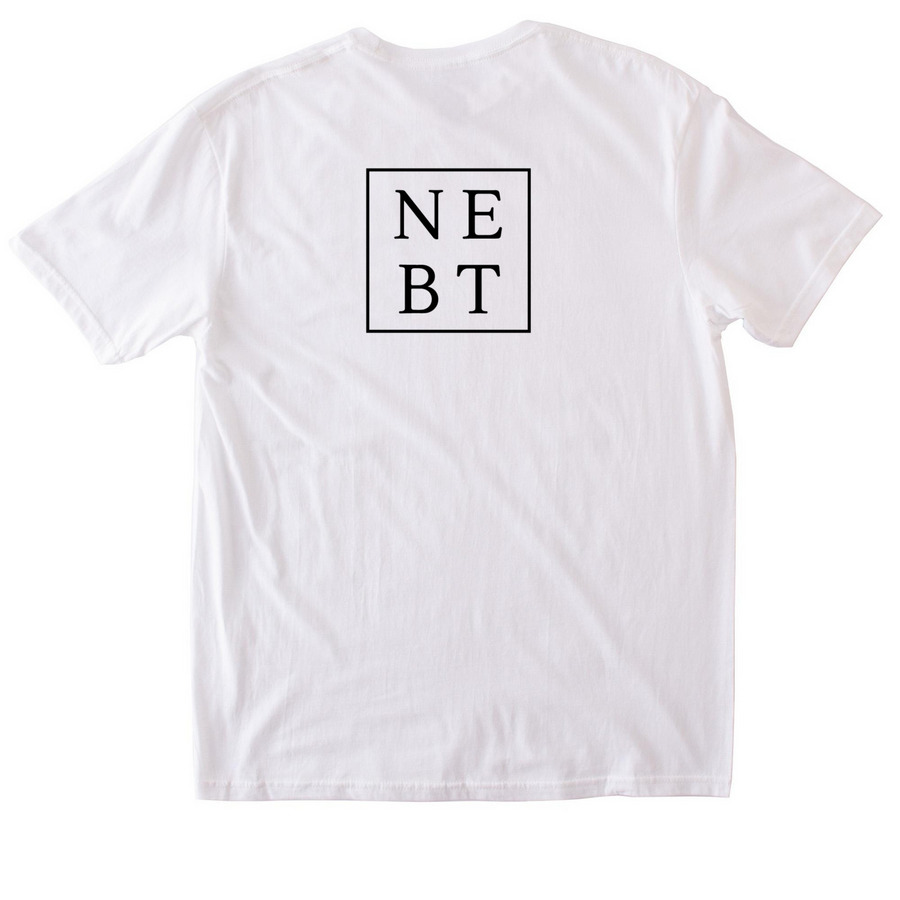 NEBT Unisex Design - White, a White Softstyle Cotton Tee (back-view)