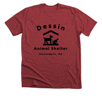Dessin Cat/Dog Tee, a Heather Canvas Red Premium Unisex Tee