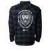 Lion (White Logo) - 2026 Exclusive, a Charcoal Heather/ Black Unisex Flannel Shirt (back-view)
