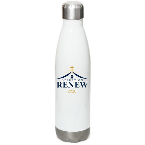 Operation Renew Water Bottle, a White Stainless Steel Water Bottle