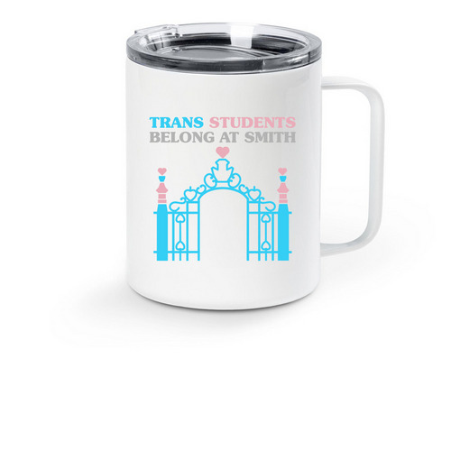 Stainless Steel Travel Mug blue +Everywhere, a White Stainless Steel Travel Mug