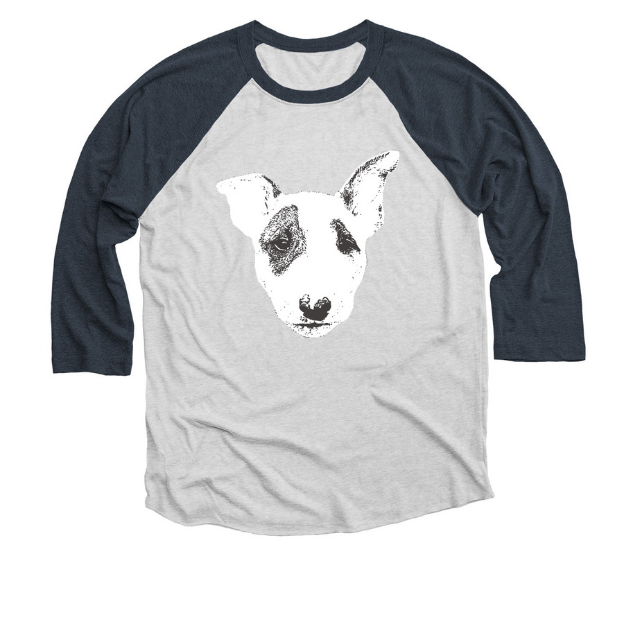 Bantam (Pilot), a Indigo and Heather White 3/4 Sleeve Baseball Tee
